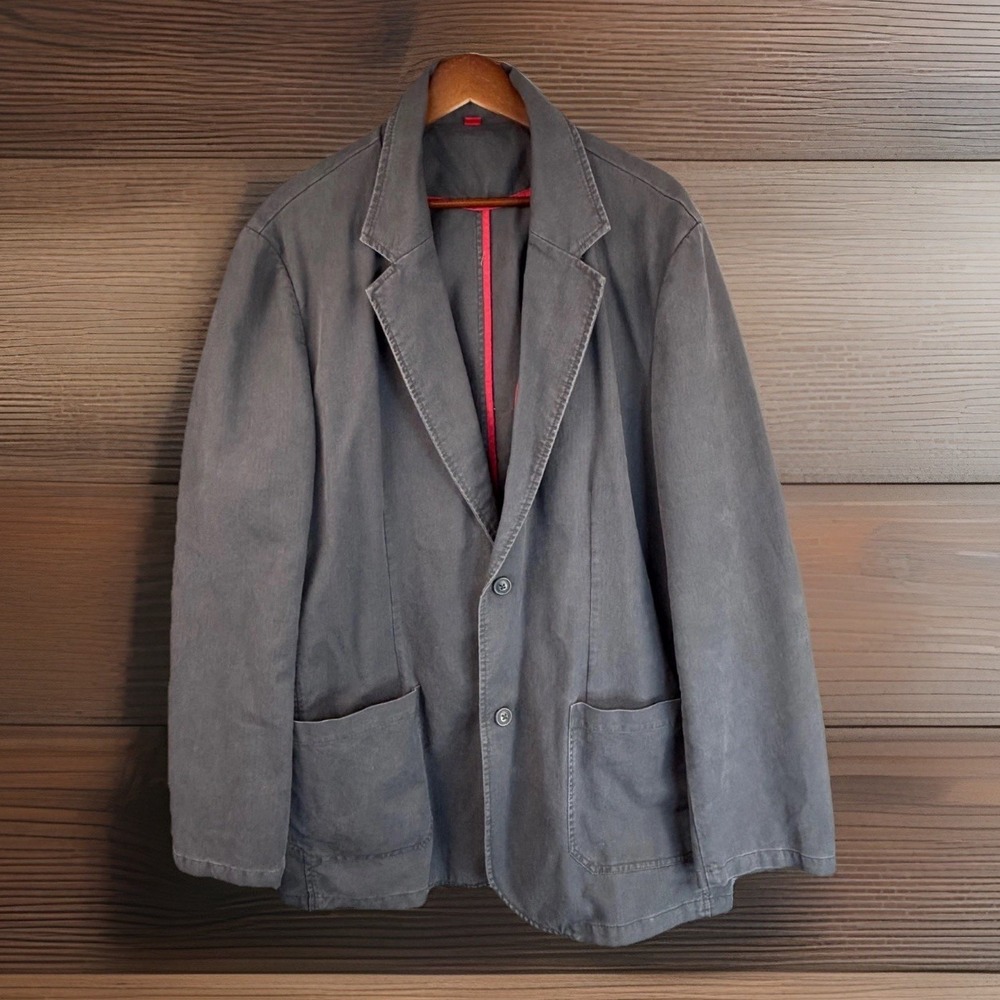 Vintage Mossimo 100% Cotton Chore Coat Barn Jacket XL Gray‎ Canvas Pockets